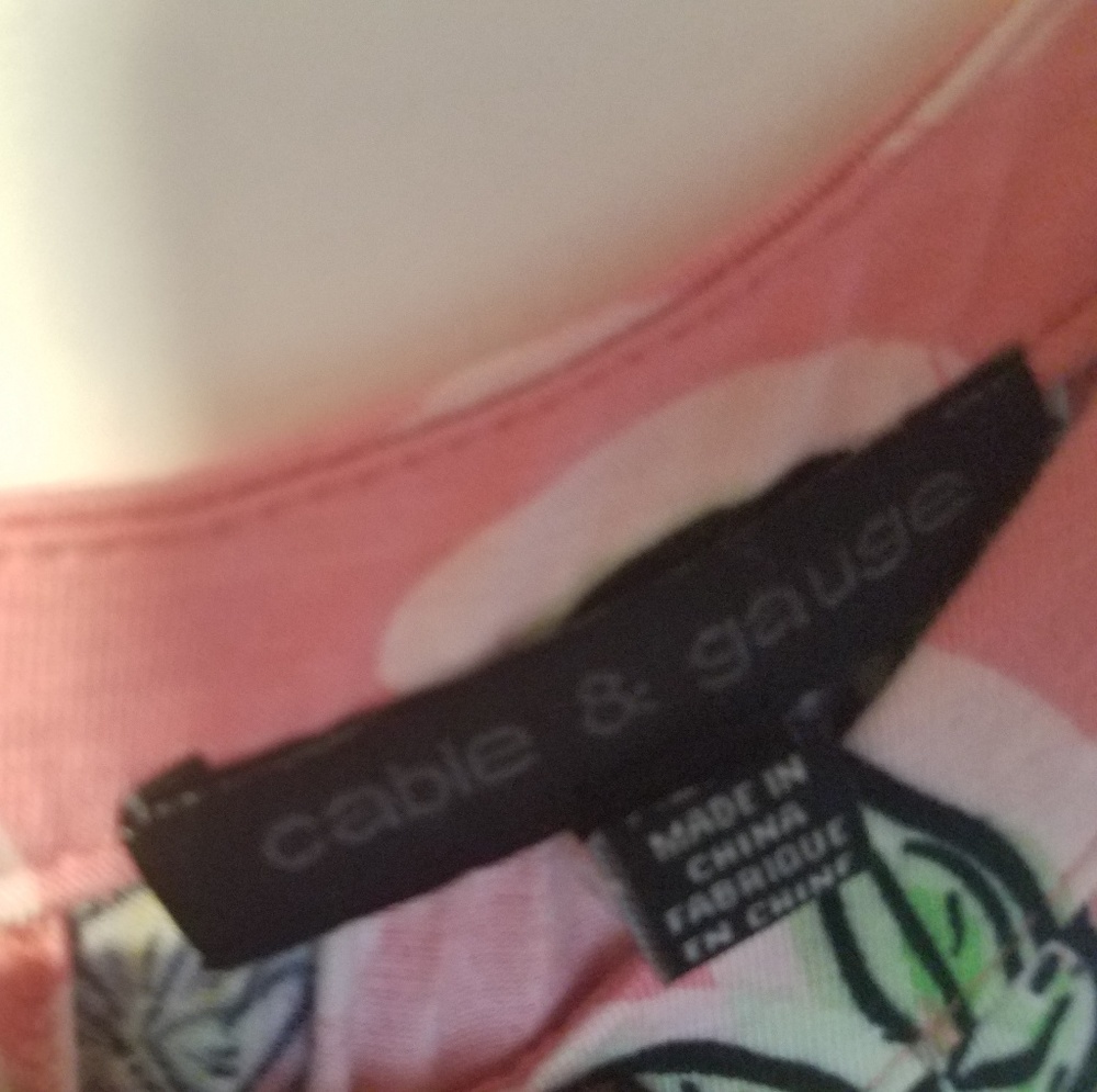 XL Cable & Gauge Lime Print Trapeze Flounce Tank - Picture 4 of 7